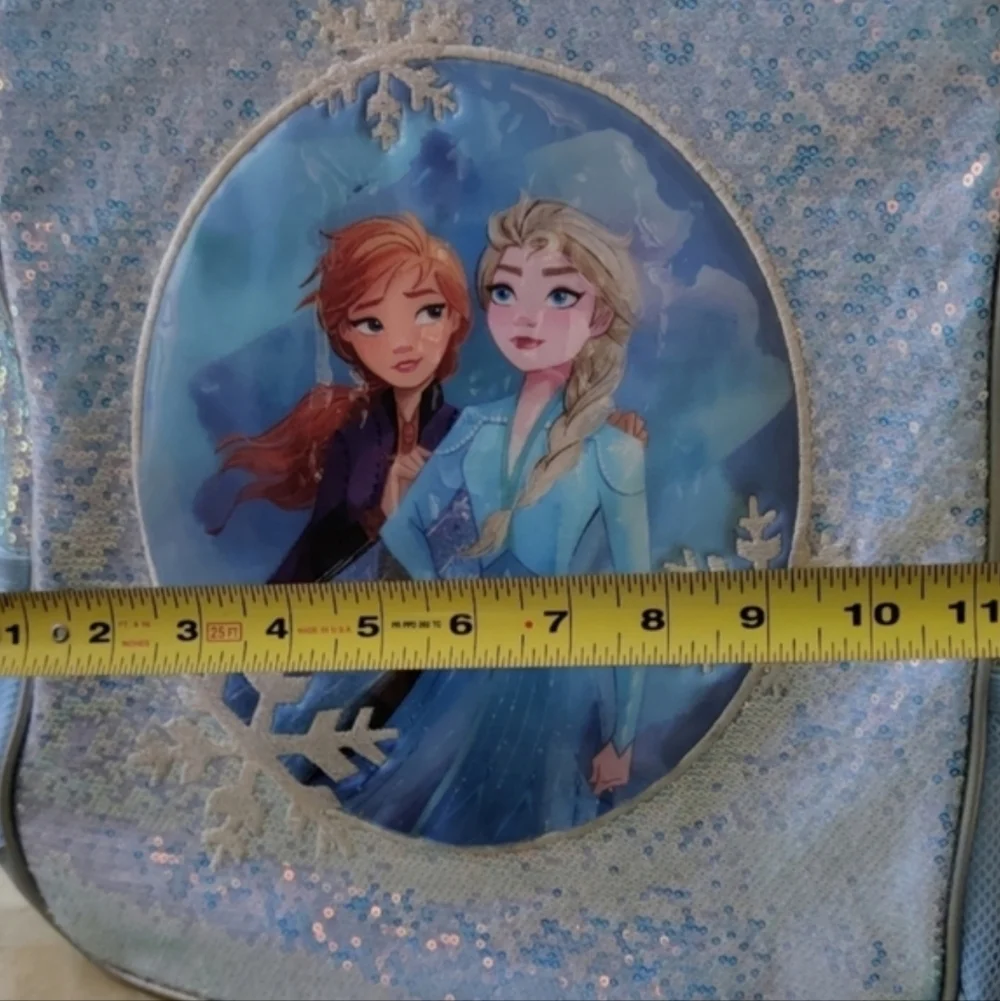 Disney Frozen ll Elsa and Ana Light Blue Sequins & Snowflakes Backpack
